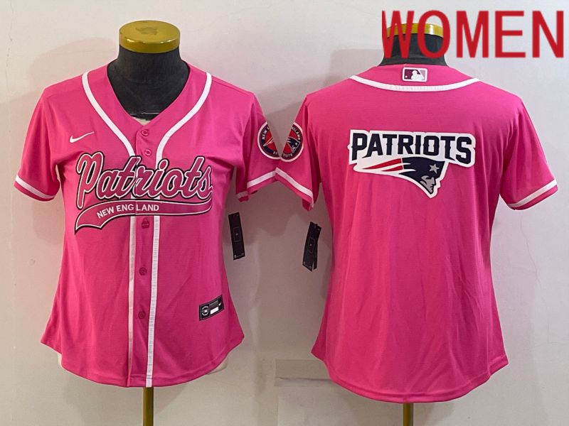 Women New England Patriots Blank Pink 2022 Nike Co branded NFL Jersey->women nfl jersey->Women Jersey
